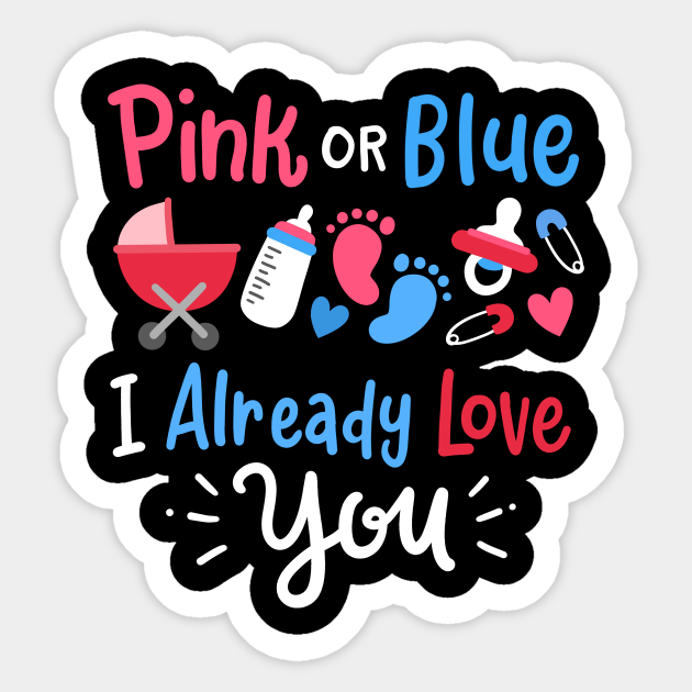 Gender Reveal Pink Or Blue Gender Reveal Sticker Teepublic 